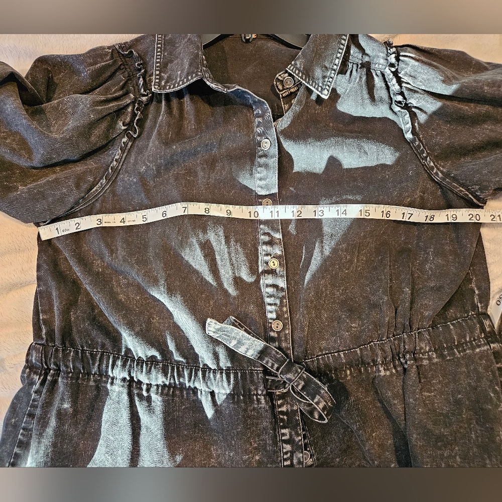 Free People You're All Mine Black Acid-Washed Blouse, Sz. M - Picture 6 of 10
